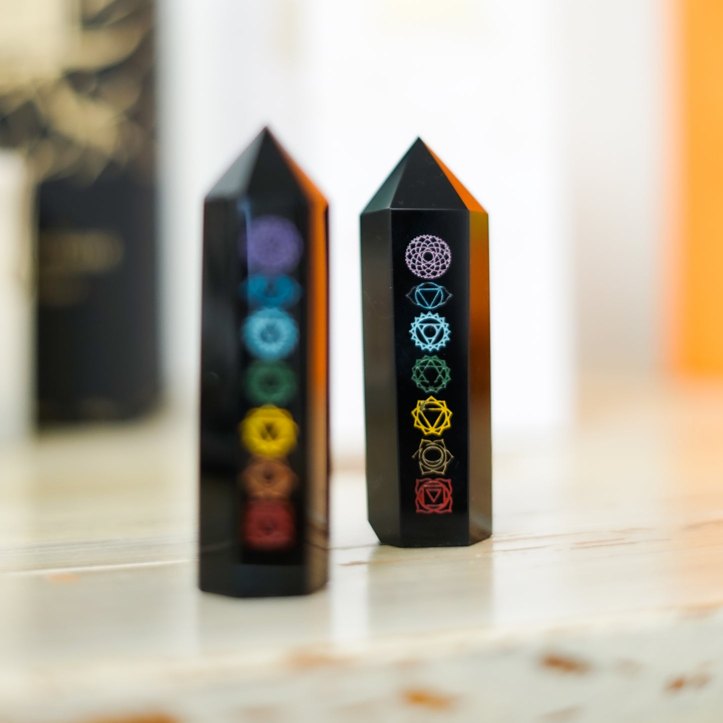 Pointe Onyx noire et 7 Chakras