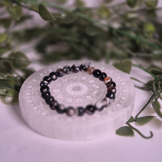 Bracelets en Agate feu Noire - Vitalité et Ancrage émotionnel