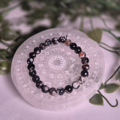 Bracelets en Agate feu Noire - Vitalité et Ancrage émotionnel